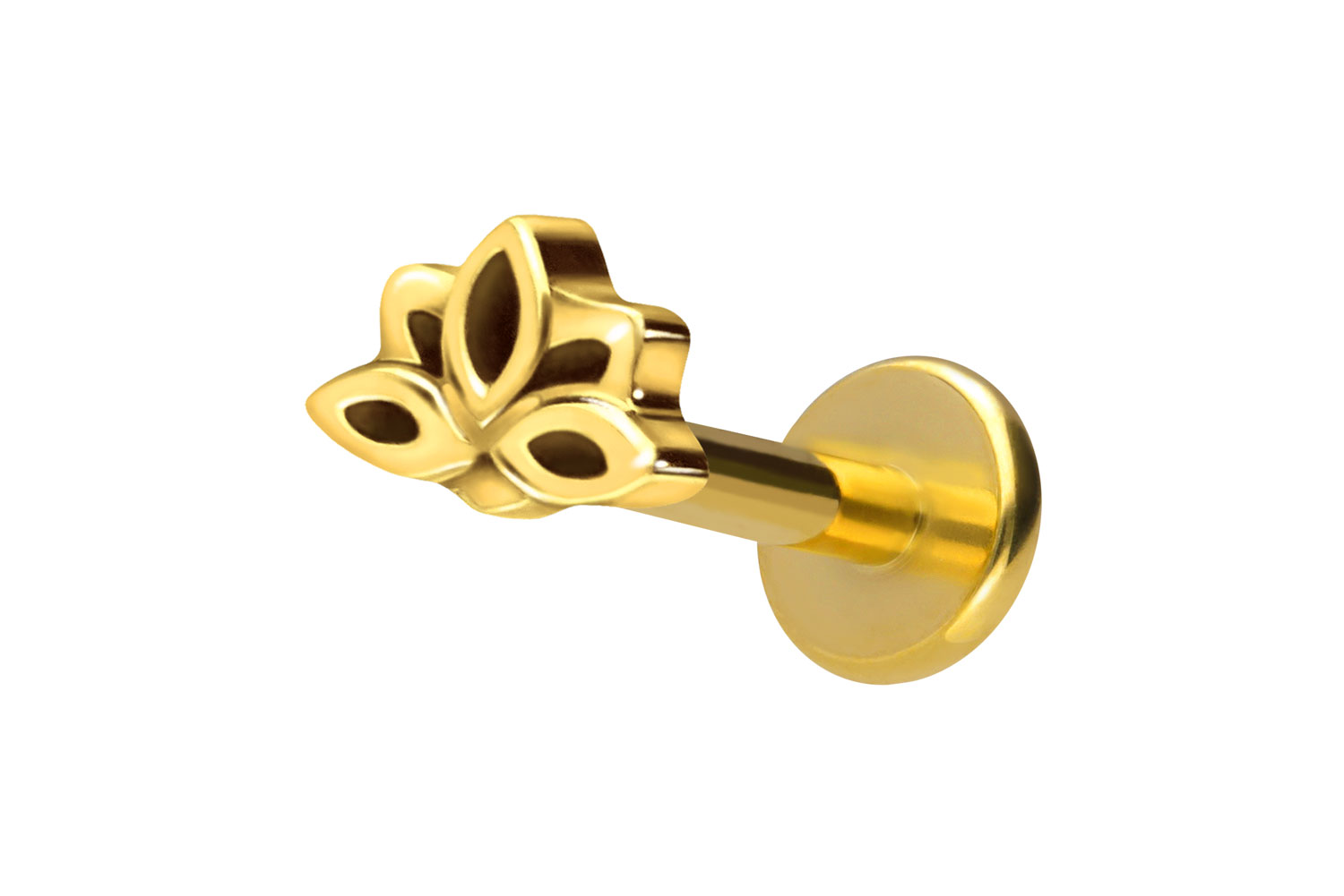 Titan Labret Piercing mit Innengewinde LOTUSBLÜTE